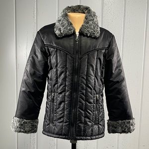 Generation Girls’s Black & Gray Coat Sz M